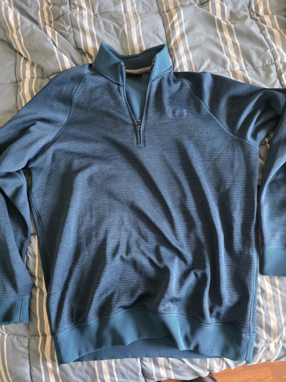 Under Armour ColdGear 1/4 Zip Pullover Men's XL Blue Fleece Lined Sweatshirt